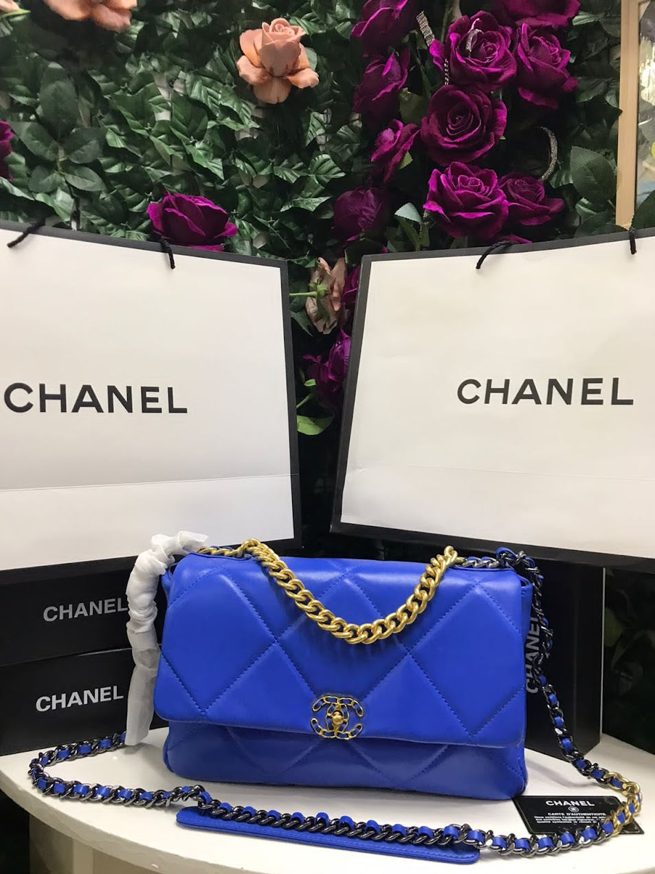 Chanel Azul rey Piel Pequeña