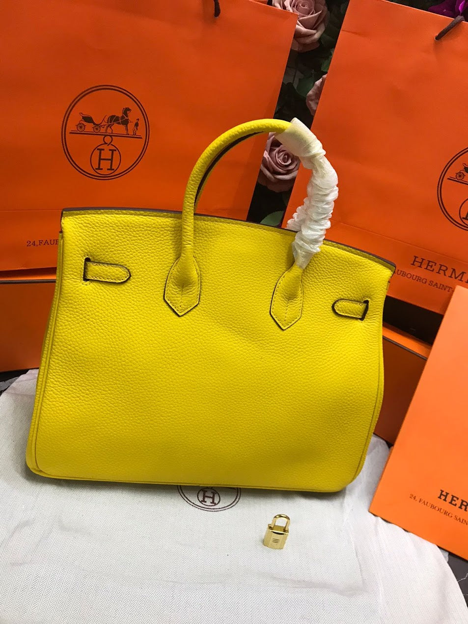 Hermes Amarillo Piel