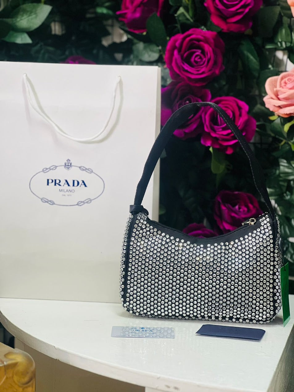 Prada Encajes Diamantes Tela