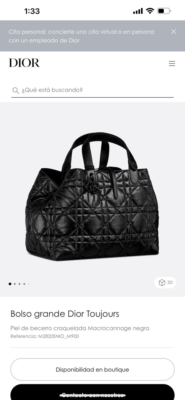 Christian Dior Negra Piel Cordero