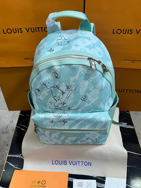 Louis Vuitton Azul Aqua Piel