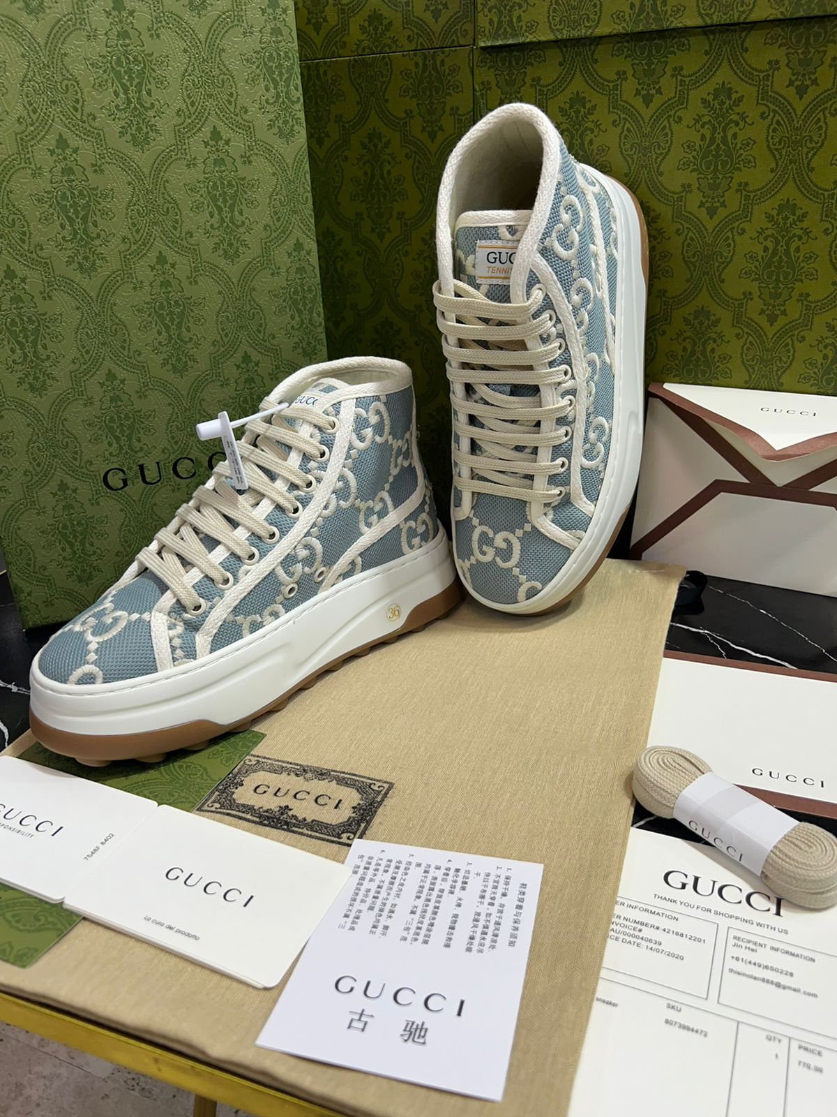 Gucci zapatos botín azules