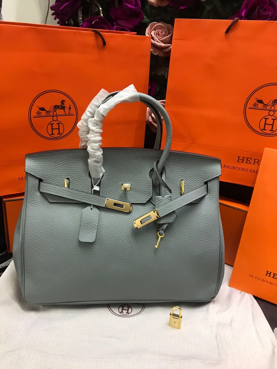 Hermes Birkin Azul Piel