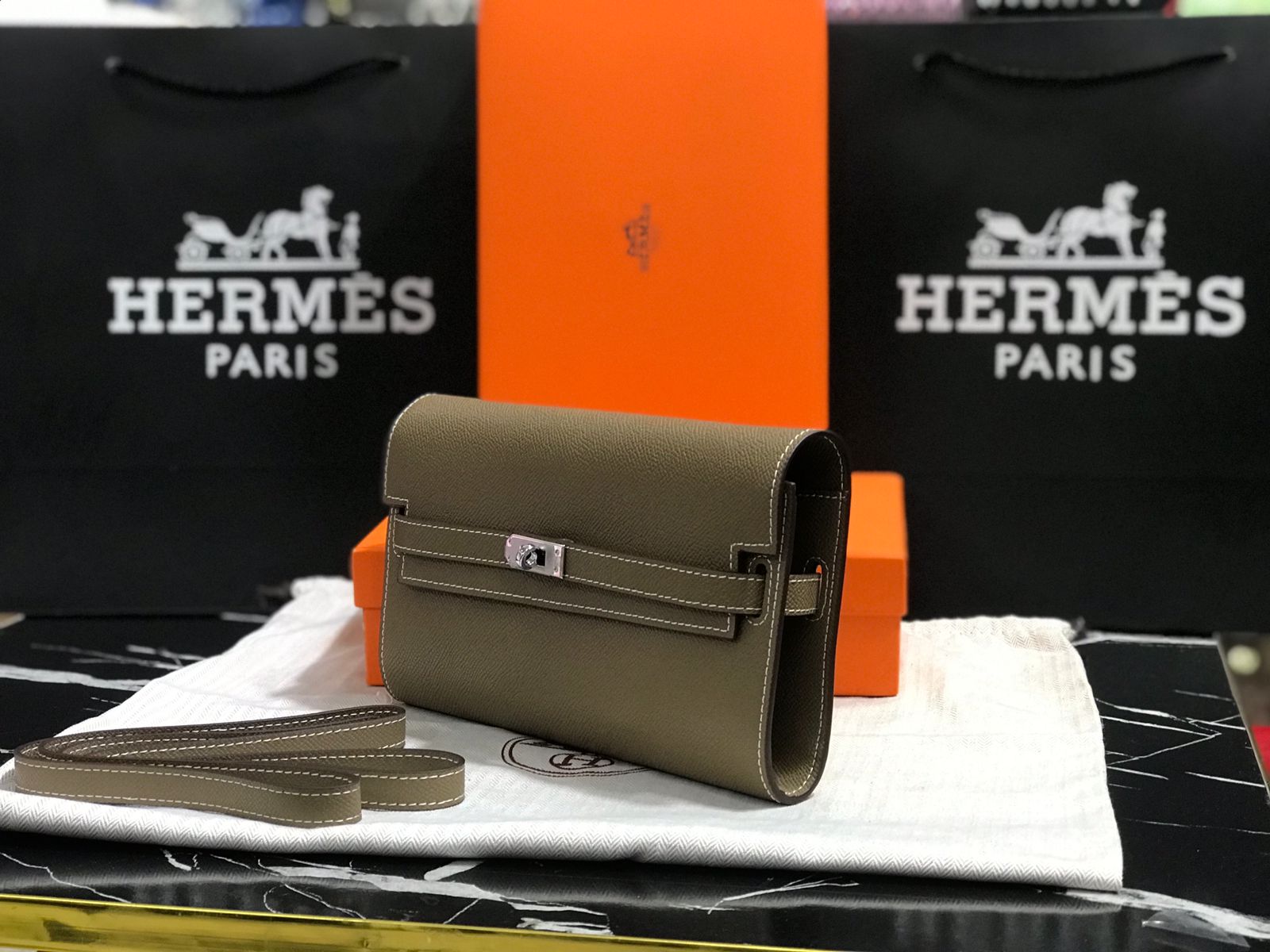 Hermes Verde Piel