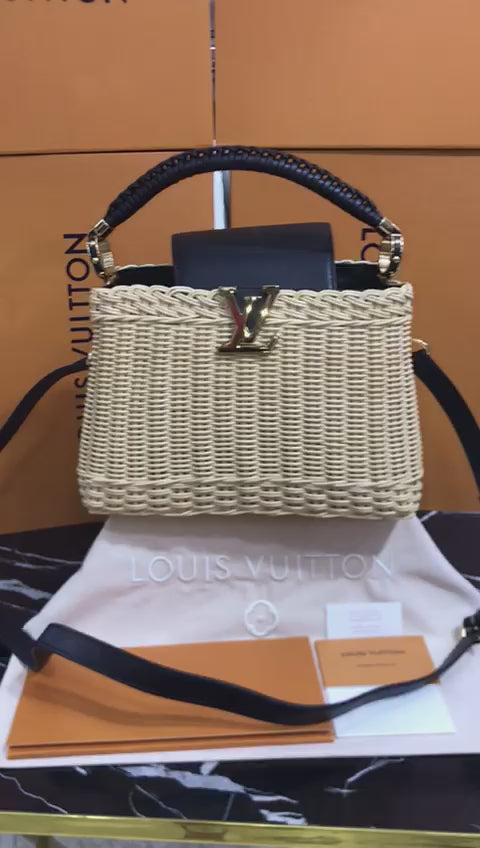 Louis Vuitton Edición Especial Mimbre tejida a mano correas de Piel