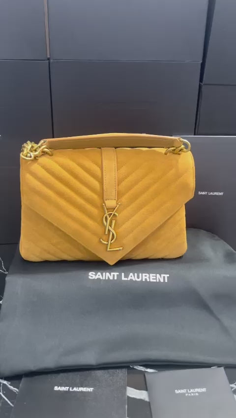 Saint Laurent Camel Gamuza con Piel