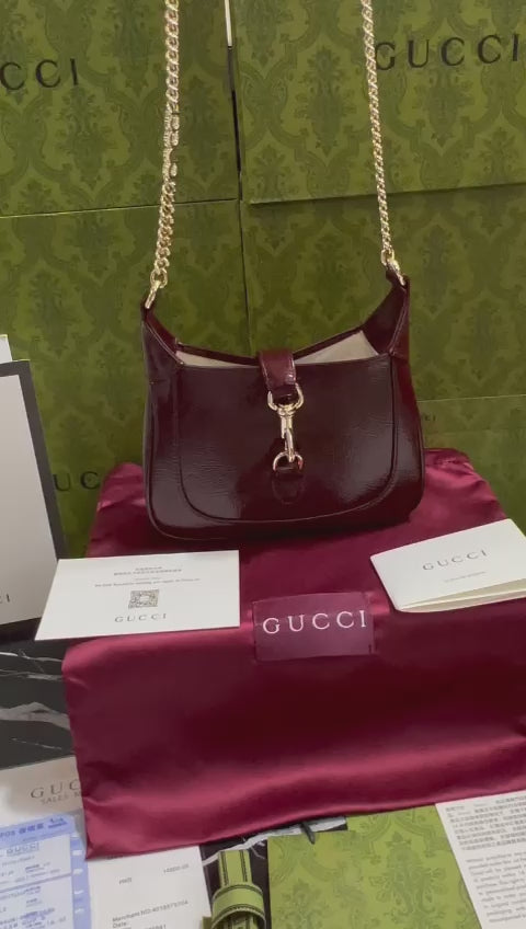 Gucci Vino Cadena Dorada Piel