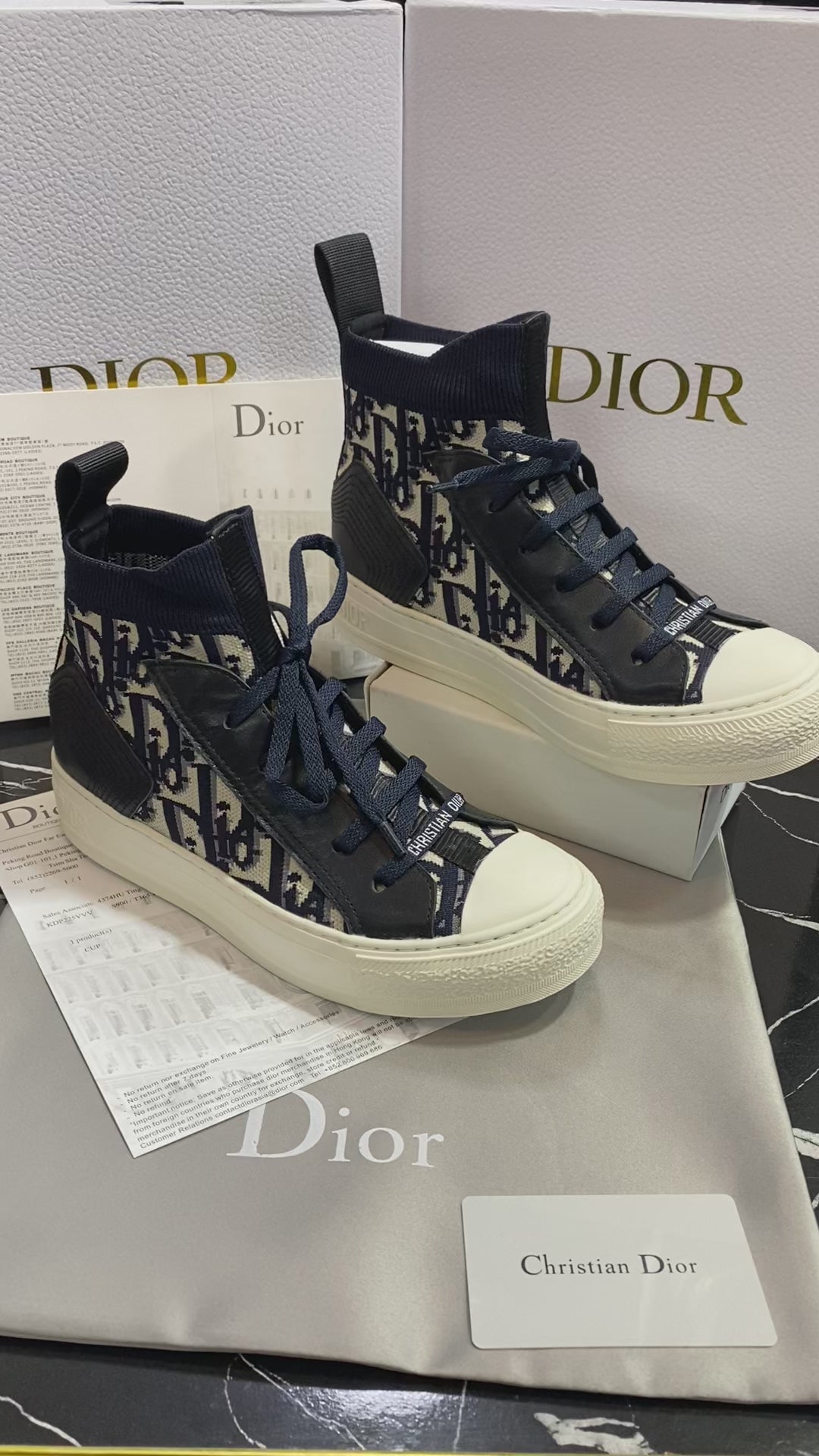 Christian Dior Tenis Blanco Negro