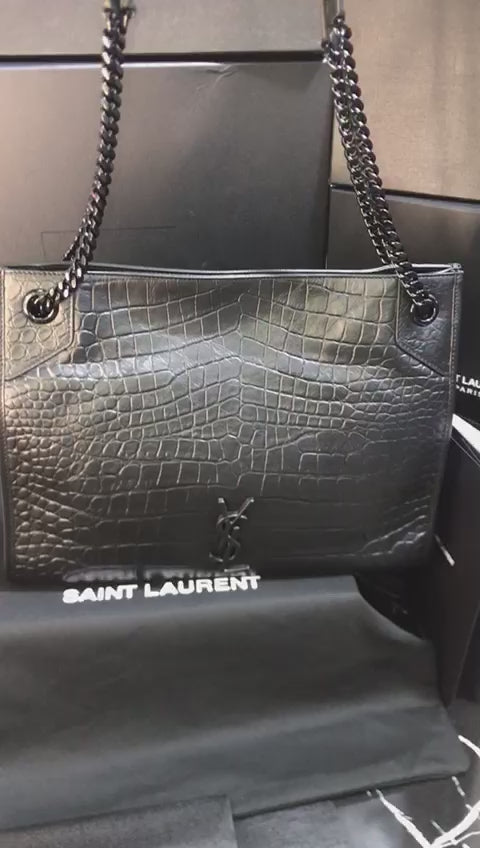 Saint Laurent Negro Piel