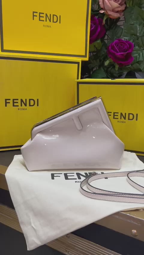 Fendi Blanca Charol y Piel Pequeña