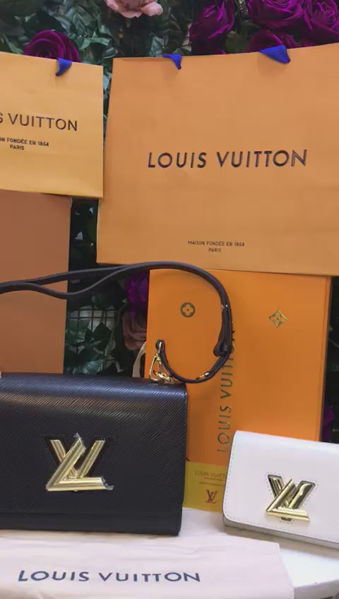 Louis Vuitton Negro con Monedero Blanco Piel