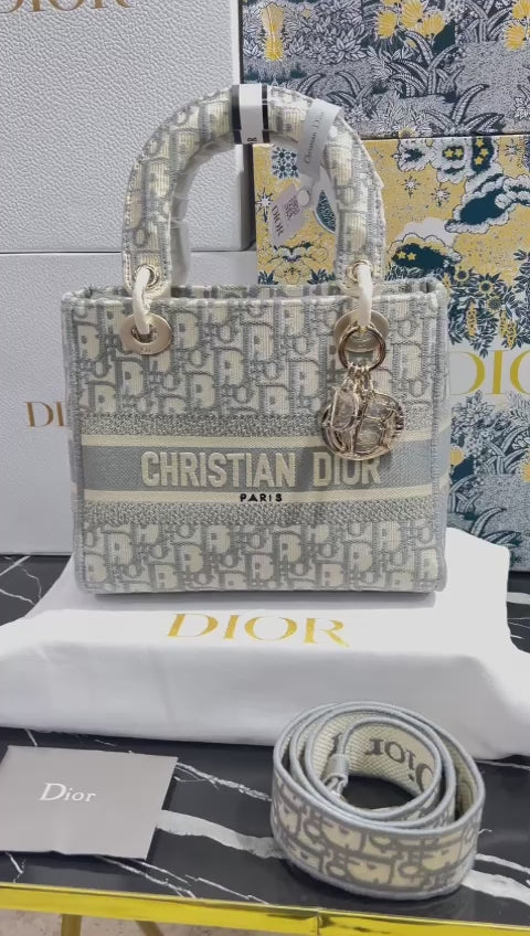 Christian Dior Gris Patron Tela Bordada