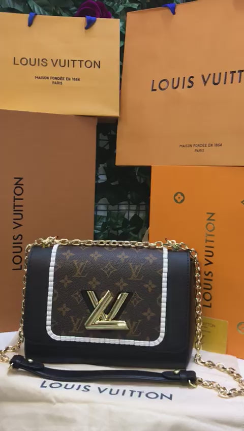 Louis Vuitton Negro-Dorado Piel