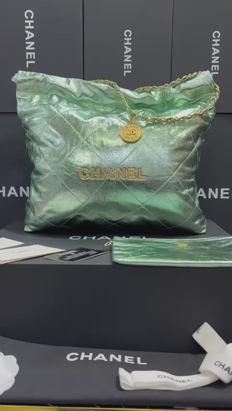 Chanel G5 bolso elegante y sofisticado en piel  de ternera metalizada