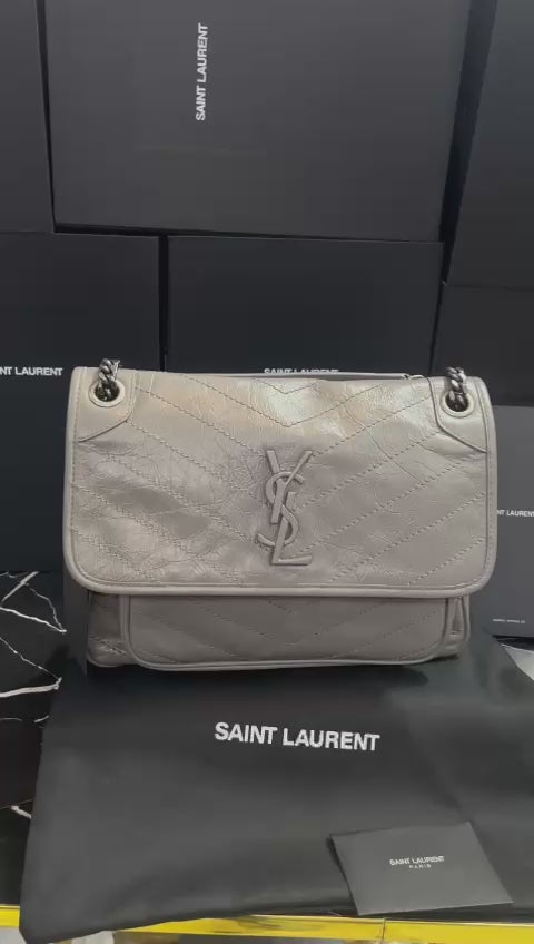 Saint Laurent Niki Verde Piel