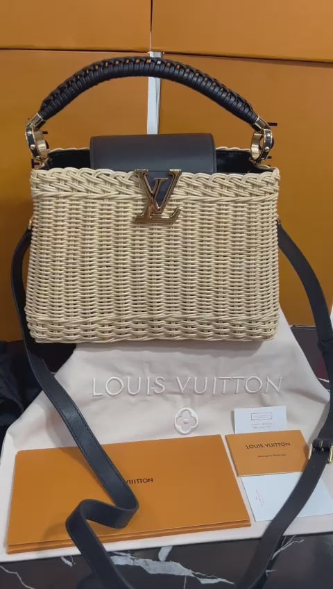 Louis Vuitton Edición Especial Mimbre tejida a mano correas de Piel