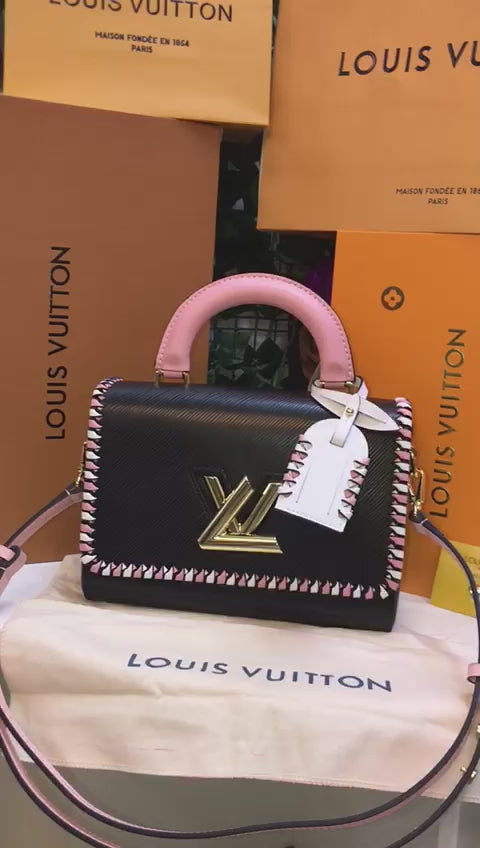 Louis Vuitton Negro-Rosa Piel Pequeña