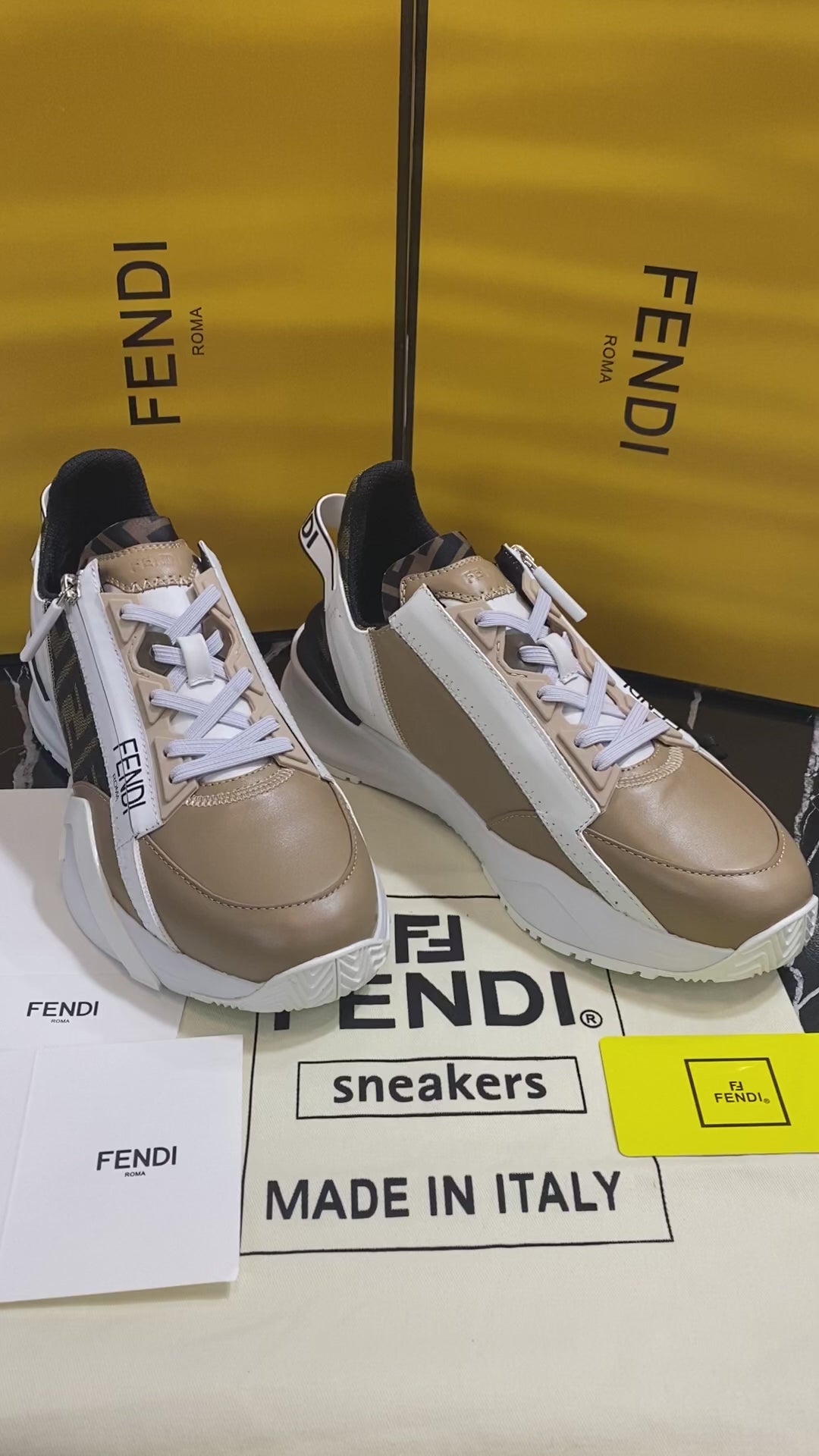 Fendi Tenis color café Caballero