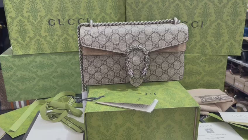 Gucci Café Cadena Plateada Piel