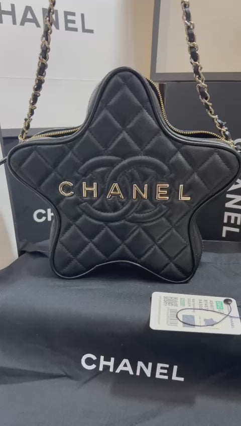 Chanel Estrella Negro Piel