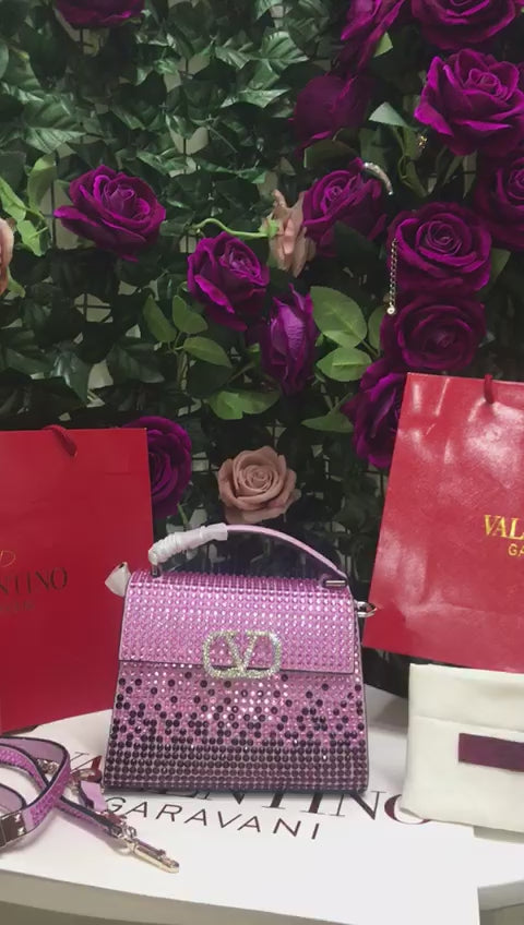 Valentino Rosa con Diamantes Piel