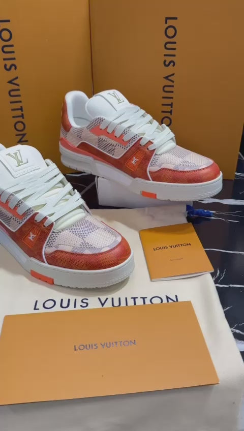 Louis Vuitton tenis blanco con naranja Caballero