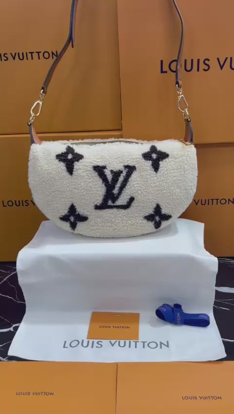 Louis Vuitton Lana con Piel Blanco y Negro