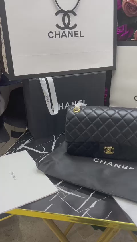 Bolsa Chanel Negro Clasica Con Solapa