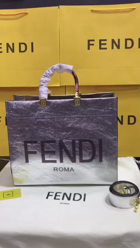 Fendi Plateada Piel