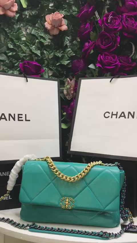 Chanel Azul Aqua Piel Pequeña