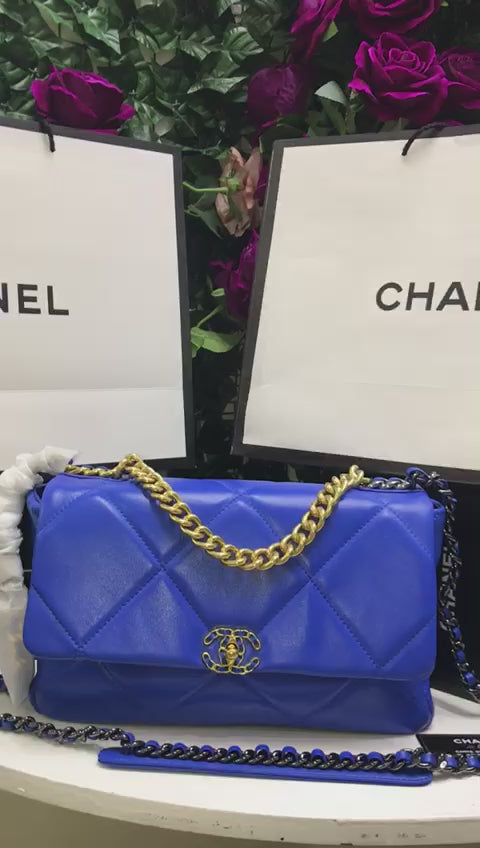 Chanel Azul rey Piel Pequeña