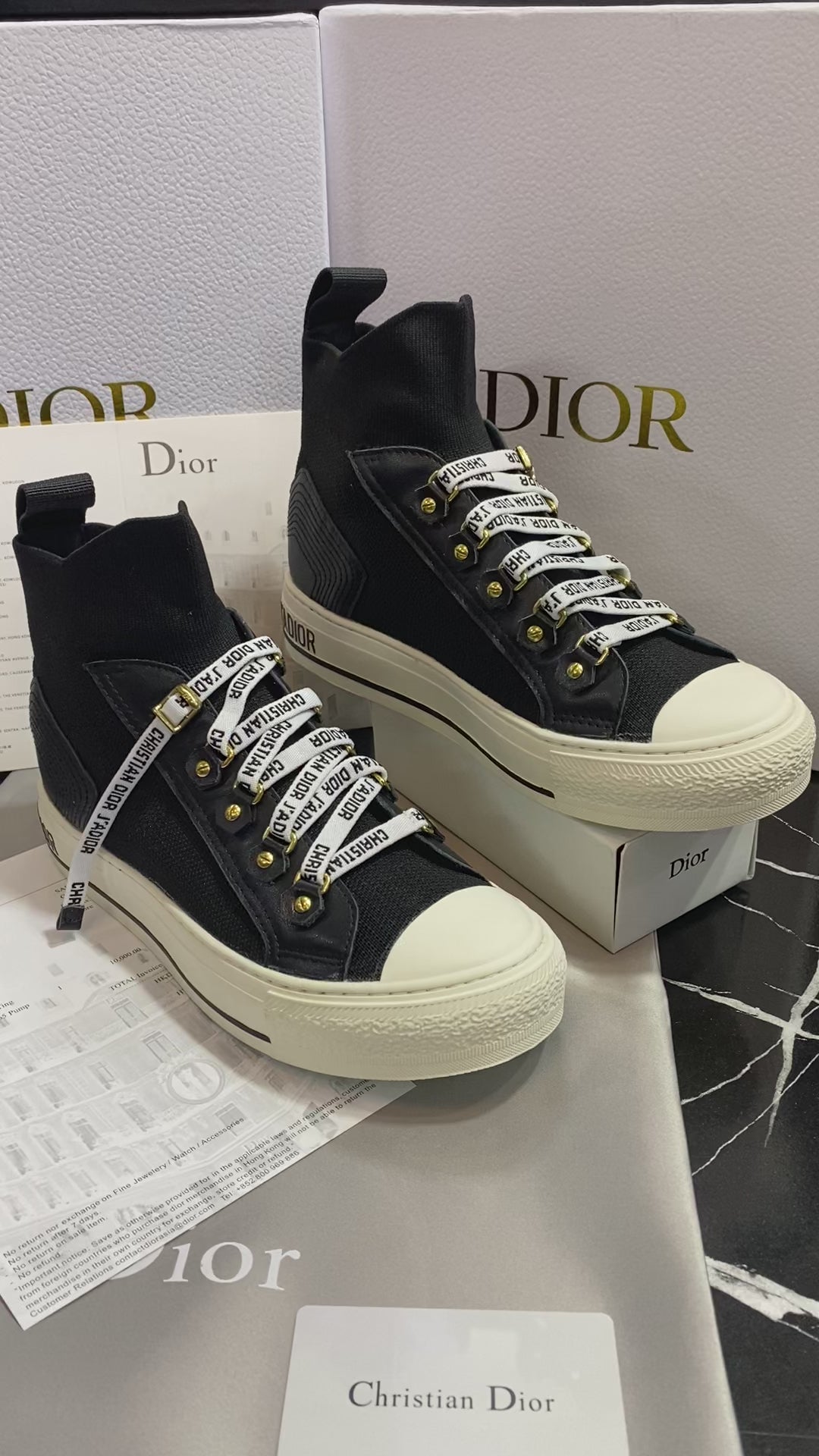 Dior Zapatos Negros con blanco